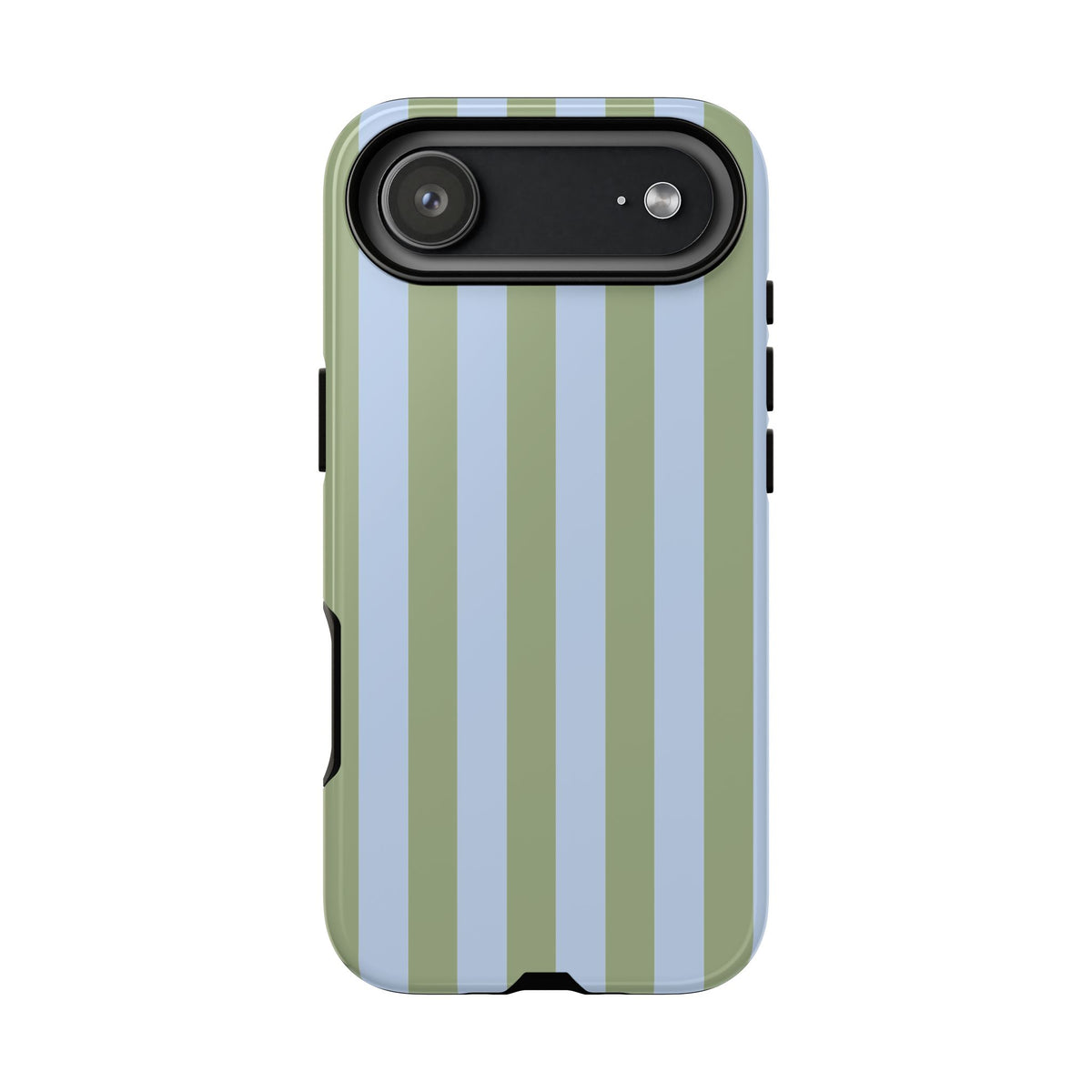 Trendy Ice Blue & Green Stripe Pattern Phone Case - Blue Phone Case - iPhone 17 Air / Glossy