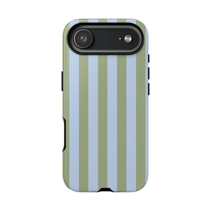 Trendy Ice Blue & Green Stripe Pattern Phone Case - Blue Phone Case - iPhone 17 Air / Glossy