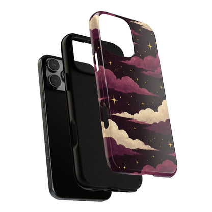 Illustrated Plum Clouds & Stars Phone Case