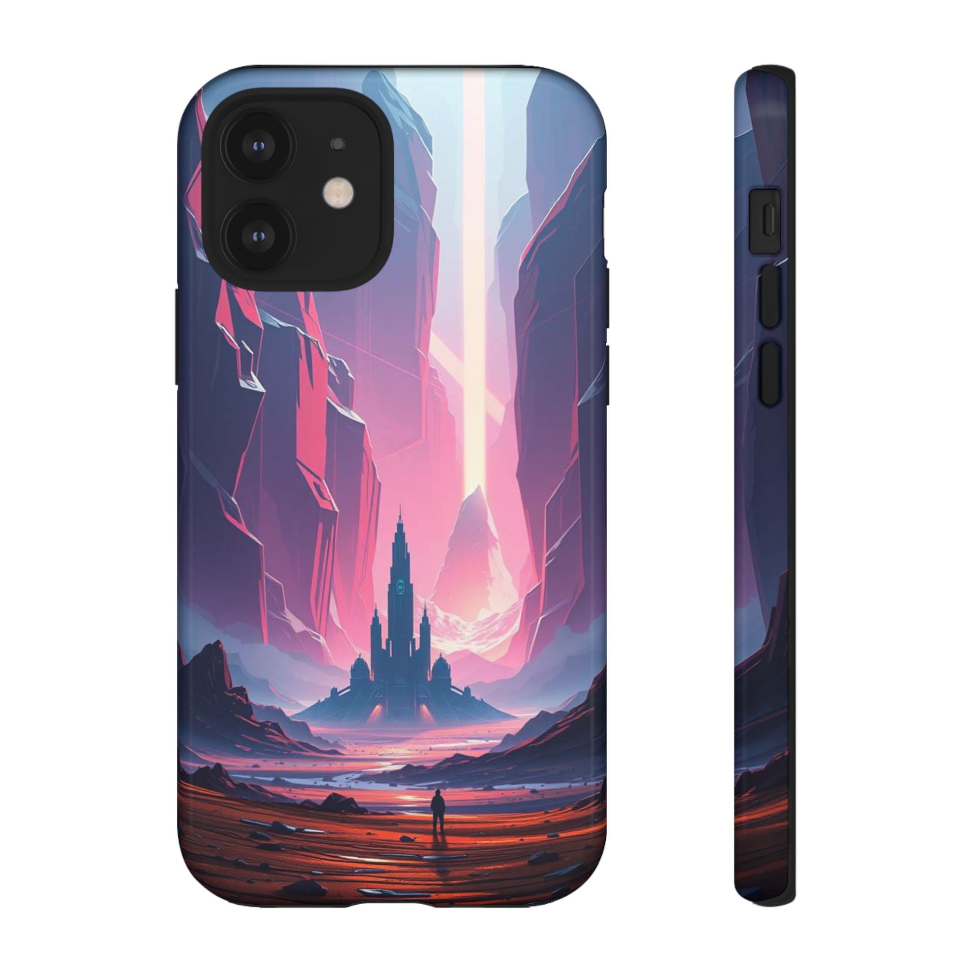 Alien Fortress Design Phone Case - Multicolor Phone Case - iPhone 12 / Glossy