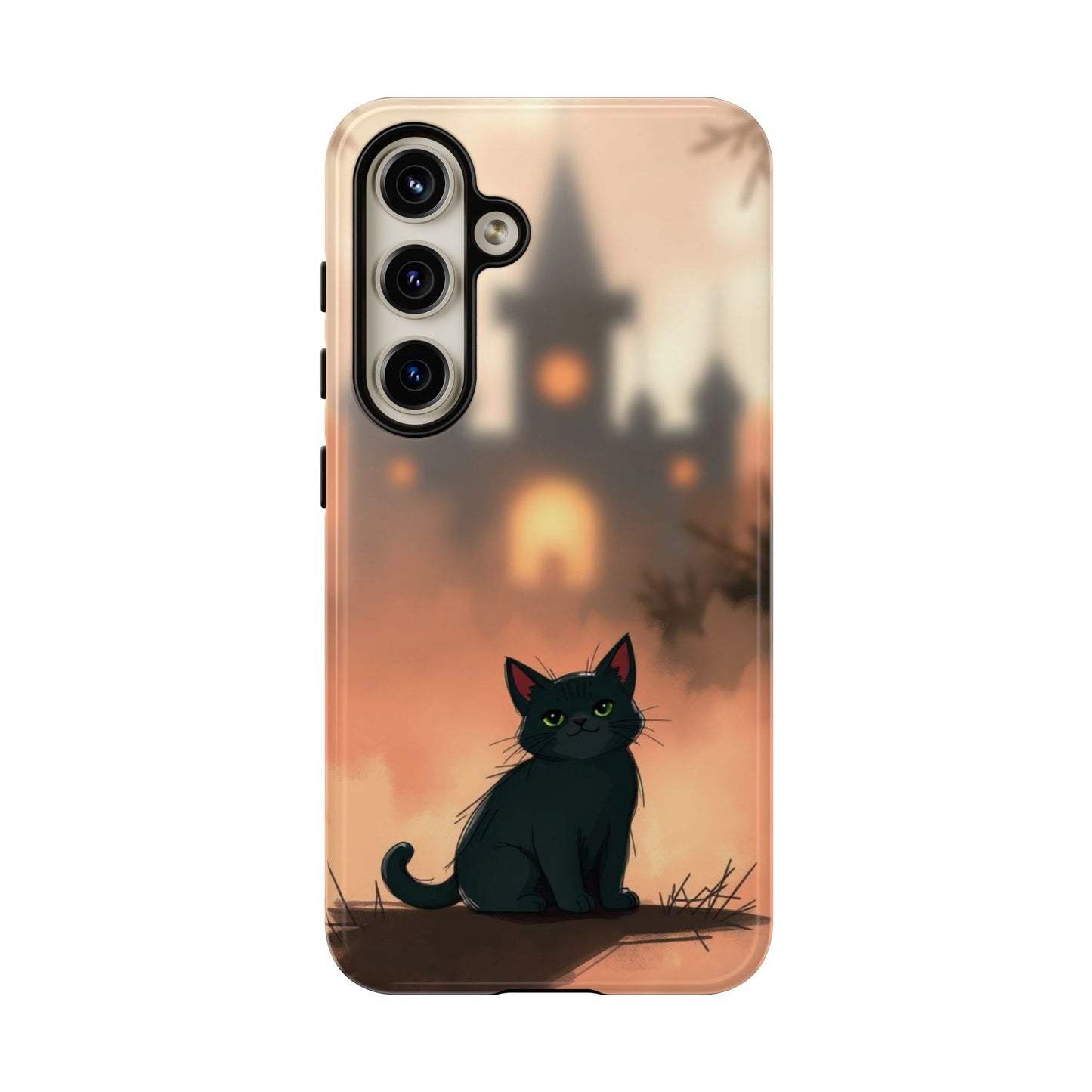 Samsung Galaxy S24 / Glossy Phone Case - Cute Gothic Cat Design Phone Case
