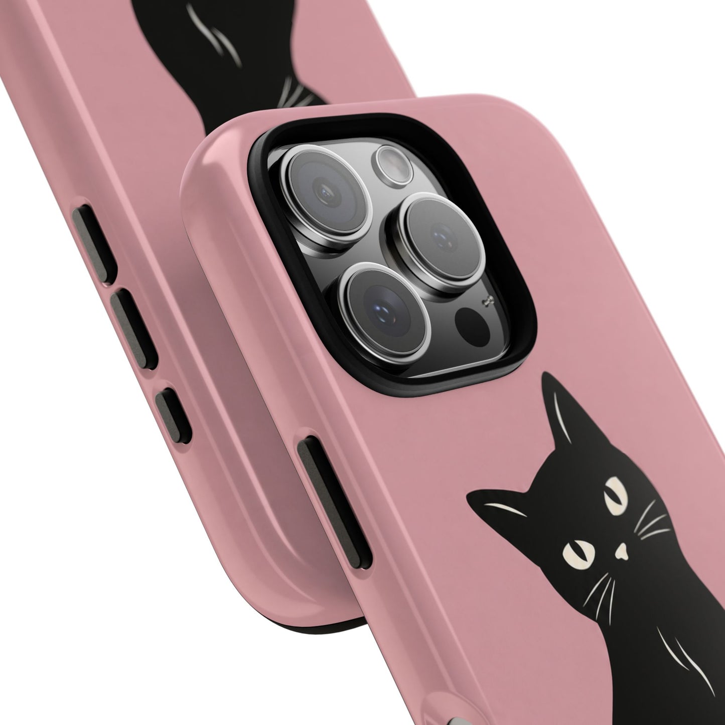 Minimalist Blush Pink & Black Cat Phone Case