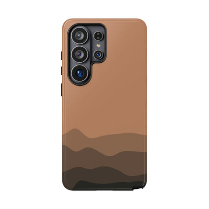 Brown Abstract Waves Protective Phone Case - Brown Phone Case - Samsung Galaxy S26 Ultra / Glossy