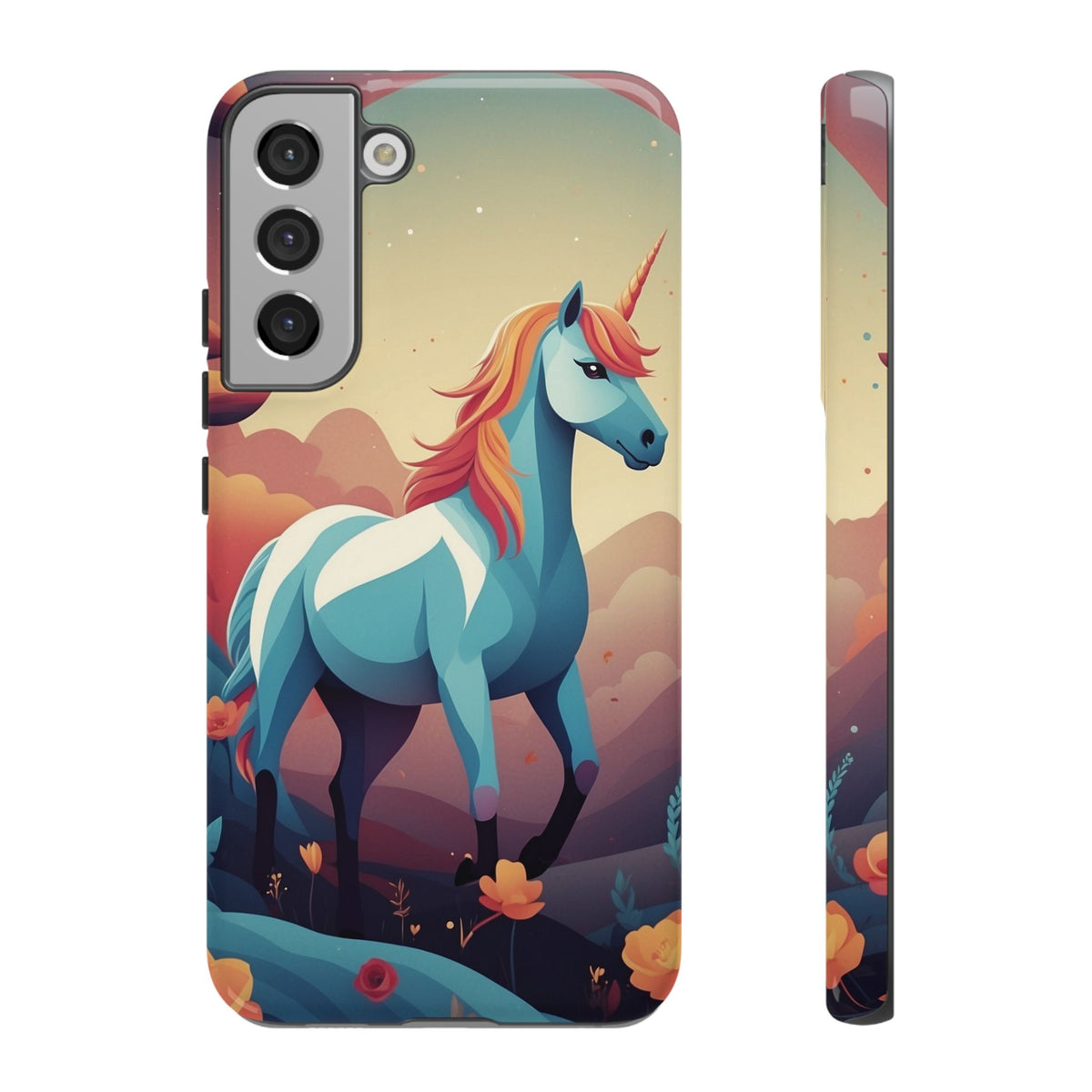 Stylised Unicorn Design Phone Case - Multicolor Phone Case - Samsung Galaxy S22 Plus / Glossy