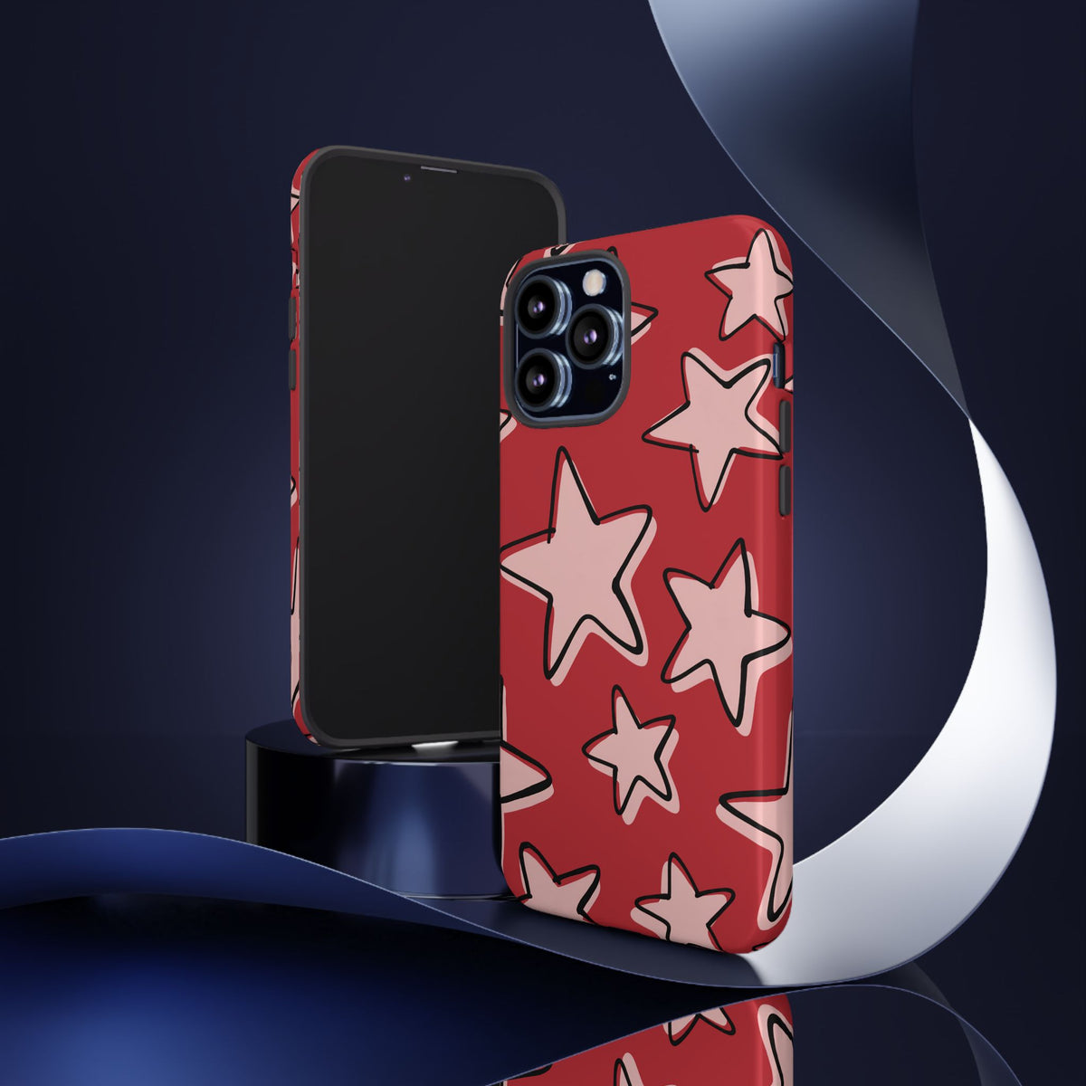 Cherry Red Doodle Star Phone Case
