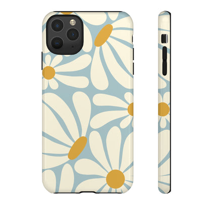 Retro Light Blue Daisy Pattern Phone Case - Blue Phone Case - iPhone 11 Pro Max / Glossy