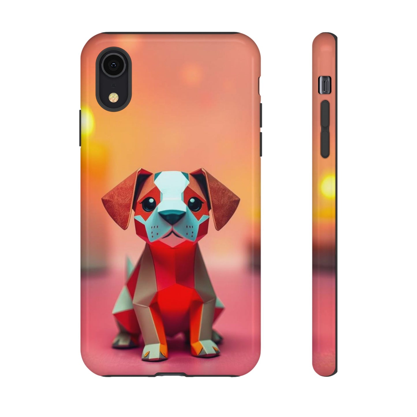 iPhone XR / Glossy Phone Case - Origami Dog Design Phone Case