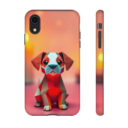 iPhone XR / Glossy Phone Case - Origami Dog Design Phone Case