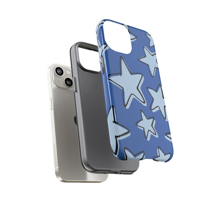Cobalt Blue Doodle Star Phone Case