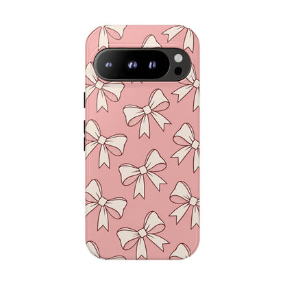 Chic Blush Pink Bow Pattern Phone Case