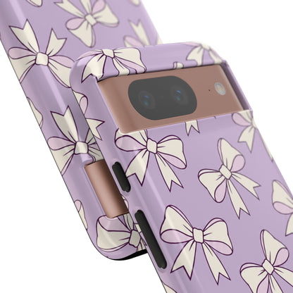 Chic Lilac Bow Pattern Phone Case