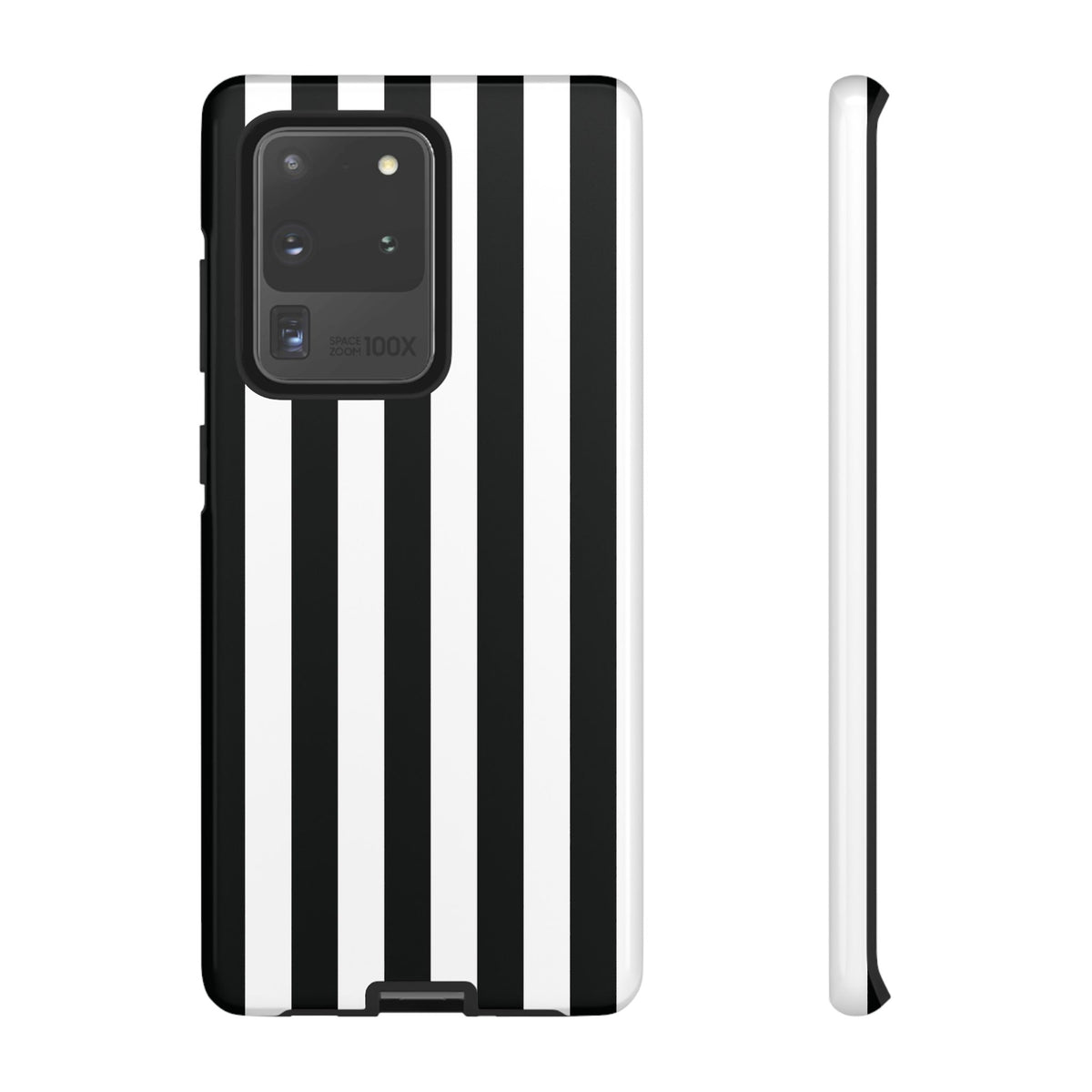 Simple Black & White Stripe Pattern Phone Case - White Phone Case - Samsung Galaxy S20 Ultra / Glossy