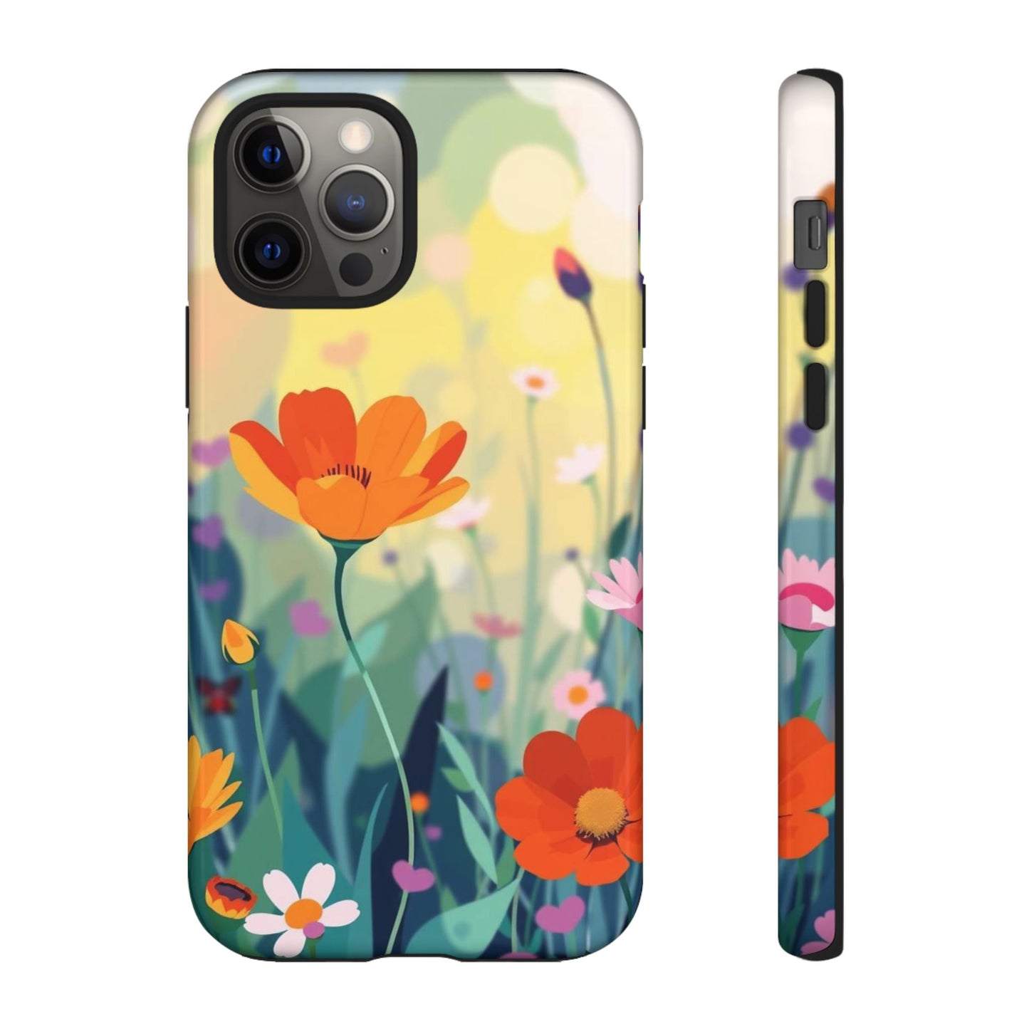 iPhone 12 Pro / Glossy Phone Case - Pop Art Style Wildflower Design Phone Case
