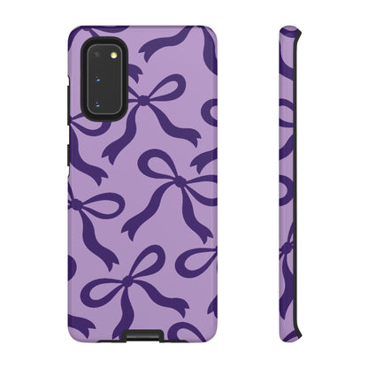 Bold Lilac and Deep Purple Bow Pattern Phone Case - Purple Phone Case - Samsung Galaxy S20 / Glossy
