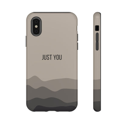 iPhone X / Glossy Phone Case - Minimalist Beige Waves ’Just You’ Statement Phone Case