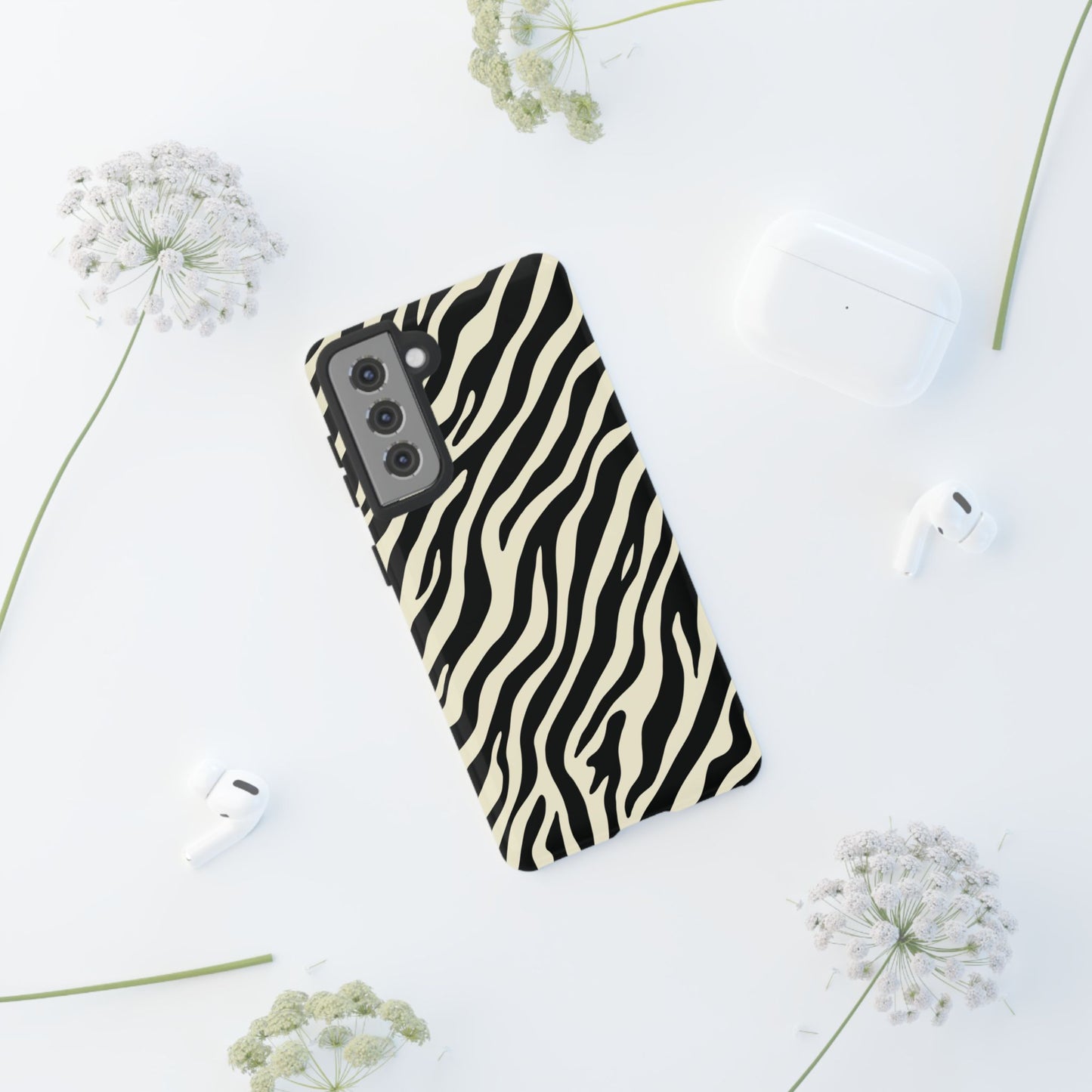 Chic Ivory Zebra Print Phone Case