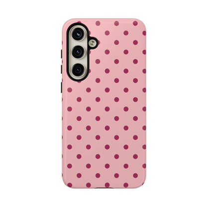 Pink with Red Dot Pattern Phone Case