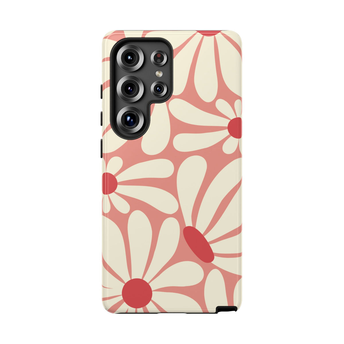Cute Retro Pink Daisy Pattern Phone Case - Pink Phone Case - Samsung Galaxy S25 Ultra / Glossy