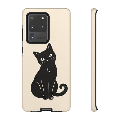 Minimalist Cream & Black Cat Phone Case