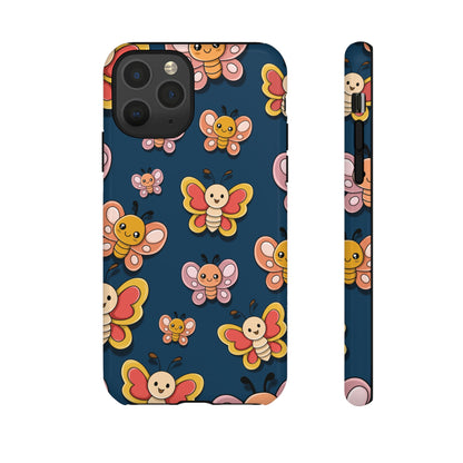 Dark Blue Butterfly Sticker Design Phone Case - Blue Phone Case - iPhone 11 Pro / Glossy