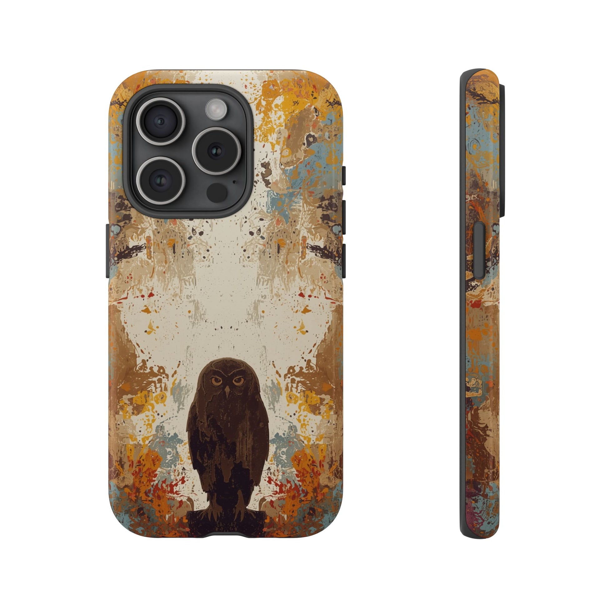 Abstract Owl Design Phone Case - Multicolor Phone Case - iPhone 15 Pro / Glossy