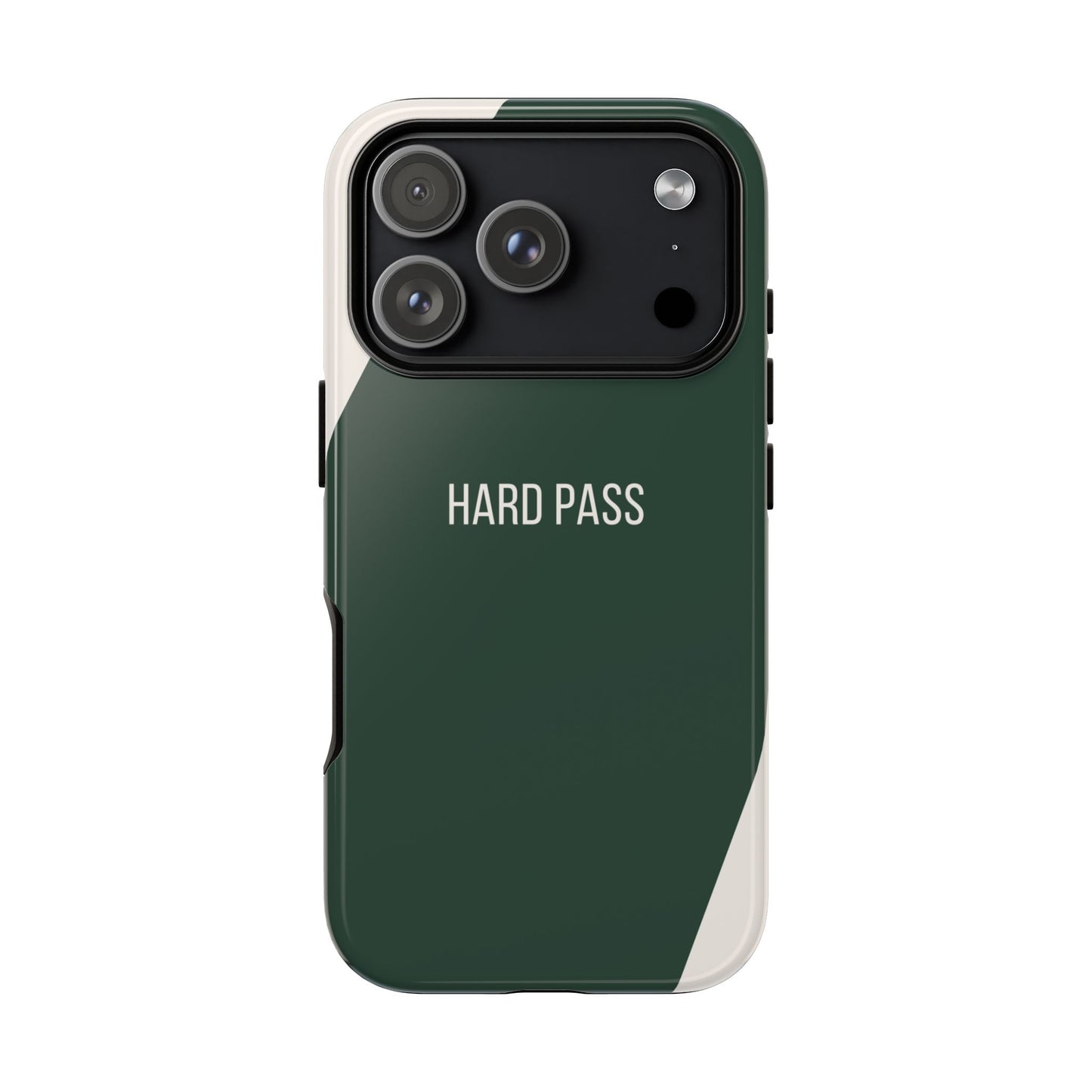 iPhone 17 Pro / Glossy Phone Case - Sassy Statement Case ’Hard Pass’ in Green & White