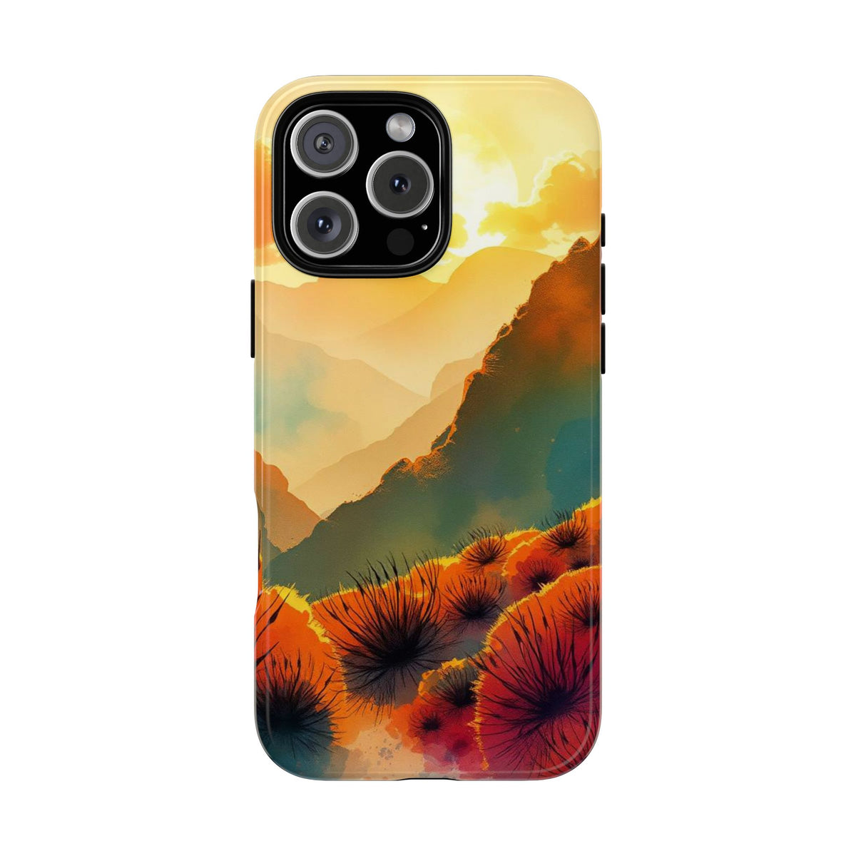 Ideallic Watercolour Sunset Design Phone Case - Multicolor Phone Case - iPhone 16 Pro Max / Glossy