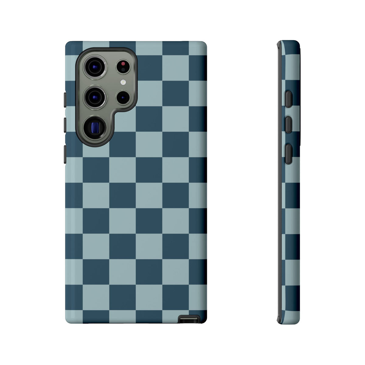 Blue Checked Pattern Phone Case - Blue Phone Case - Samsung Galaxy S23 Ultra / Glossy