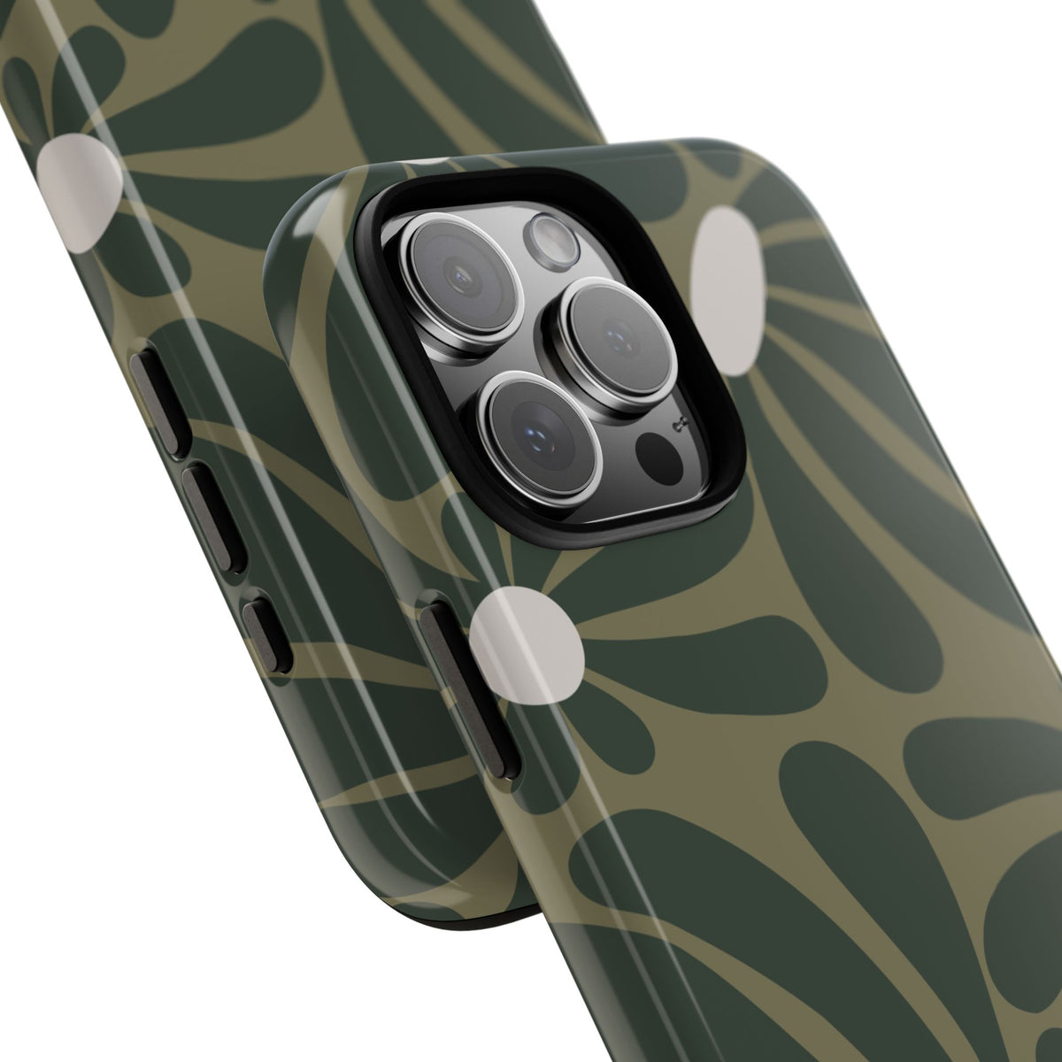 Retro Olive Green Daisy Pattern Phone Case - Green Phone Case