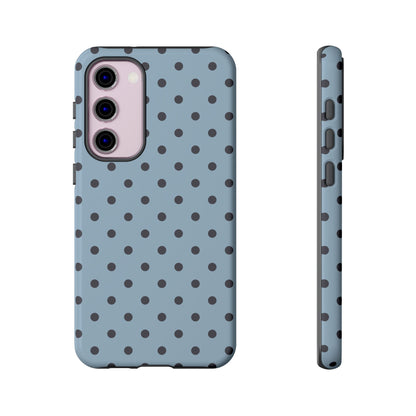 Light Blue with Dark Blue Dot Pattern Phone Case