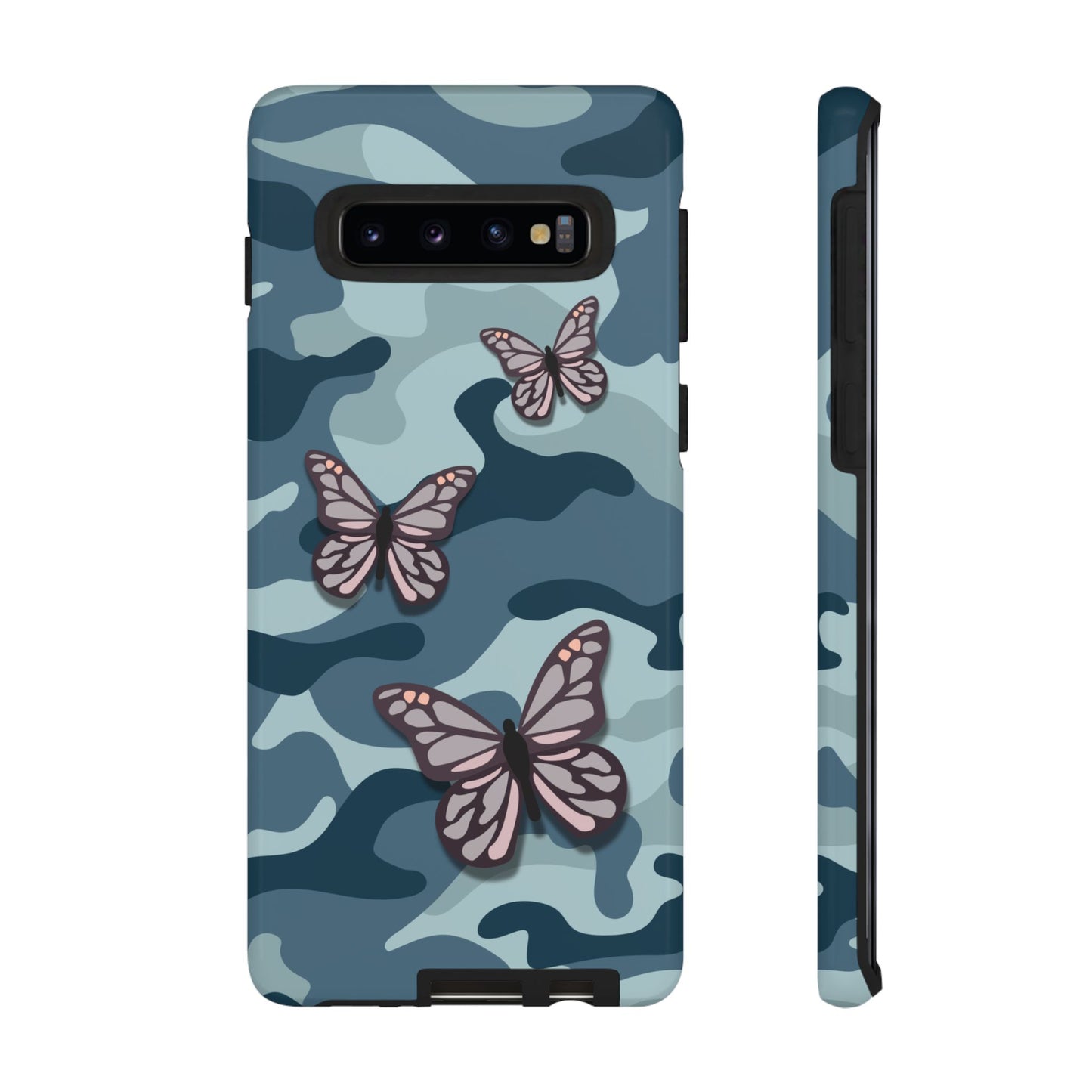Dark Blue Butterfly Camo Phone Case - Blue Phone Case