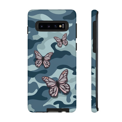 Dark Blue Butterfly Camo Phone Case - Blue Phone Case