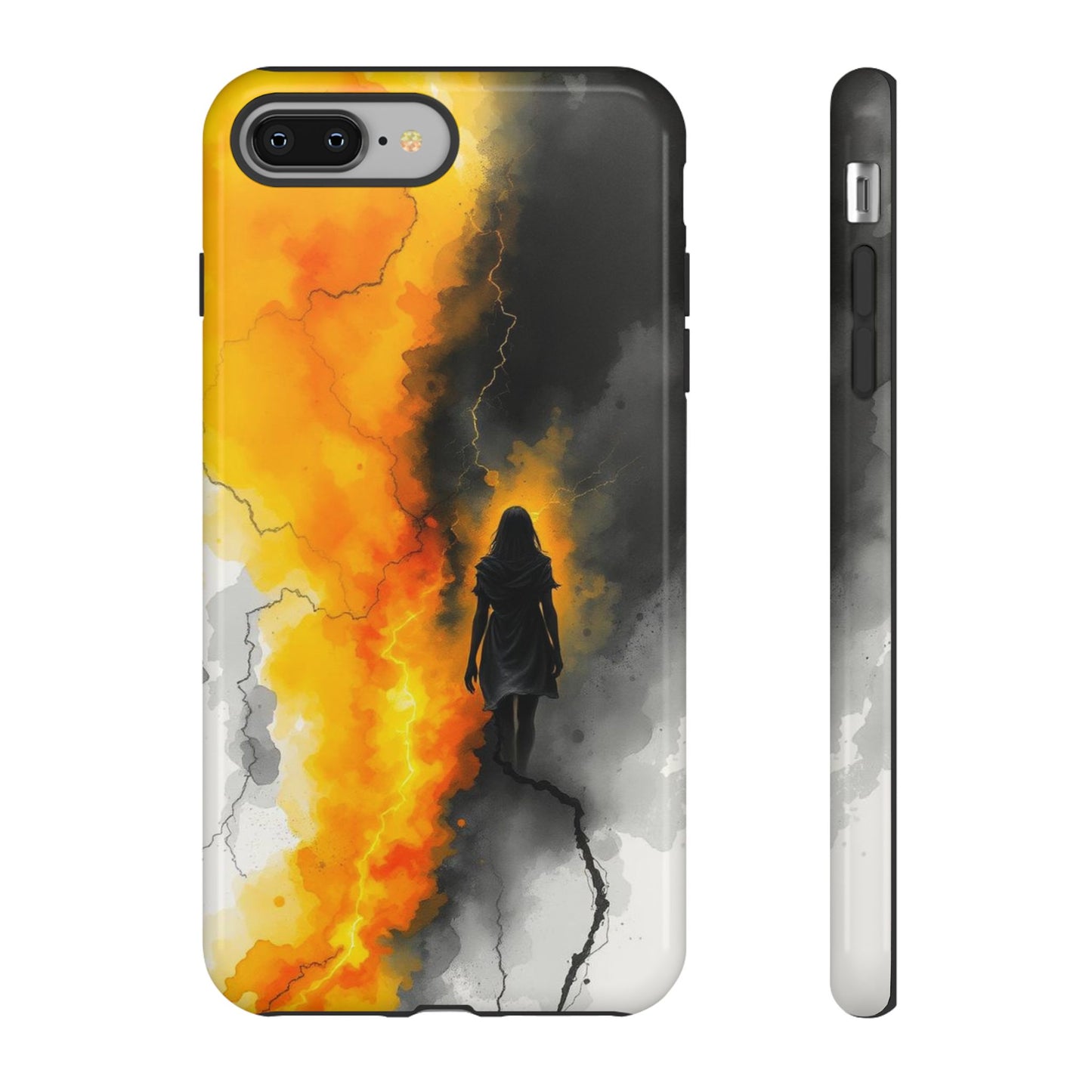iPhone 8 Plus / Glossy Phone Case - Watercolour Gothic Silhouette of a Woman Phone Case