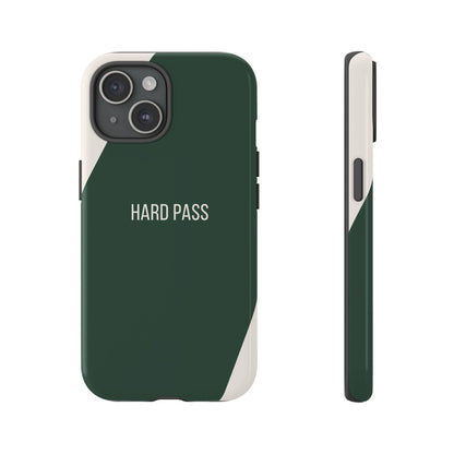 iPhone 15 / Glossy Phone Case - Sassy Statement Case ’Hard Pass’ in Green & White