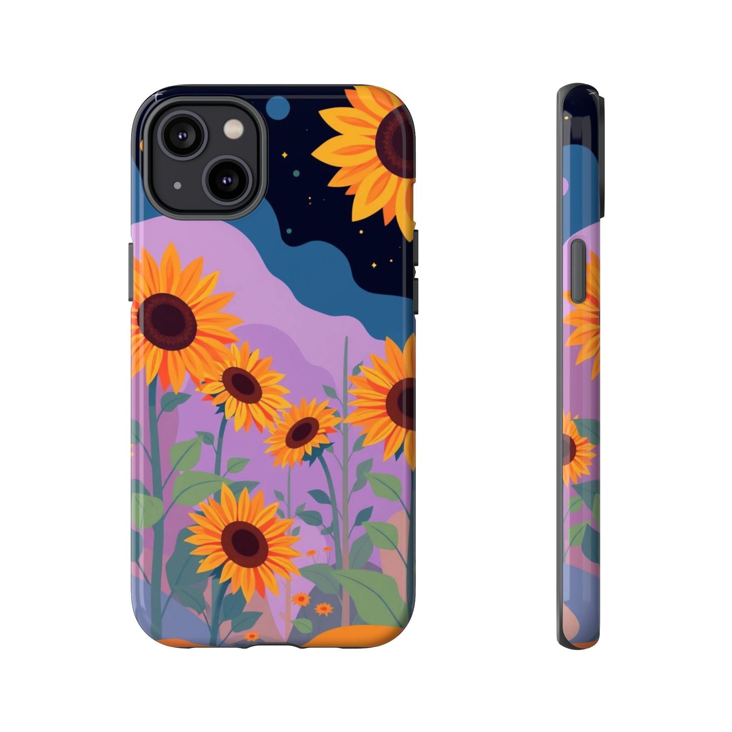 iPhone 14 Plus / Glossy Phone Case - Surreal Sunflower Design Phone Case