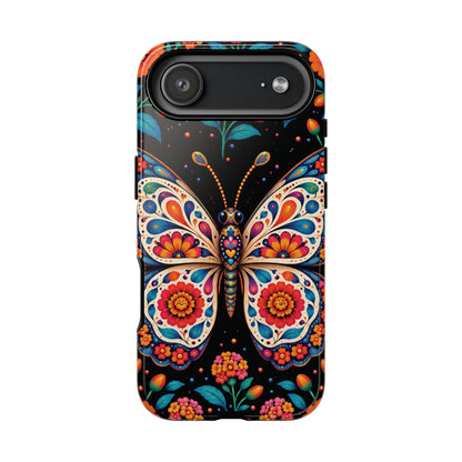 Vibrant Orange and Turquoise Calavera Butterfly Phone Case - Multicolor Phone Case - iPhone 17 Air / Glossy