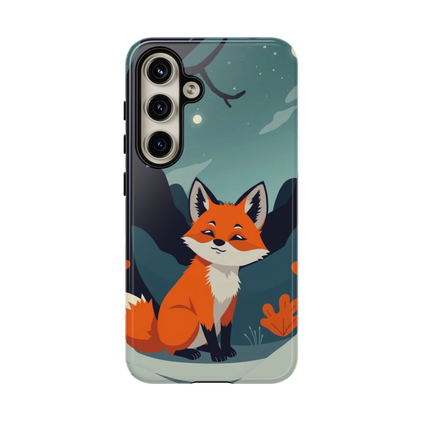 Samsung Galaxy S24 / Glossy Phone Case - Cute Fox Design Phone Case