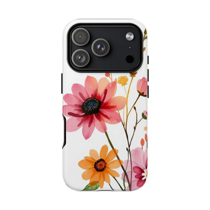 iPhone 17 Pro / Glossy Phone Case - Watercolour Style Simple Wildflower Design Phone Case