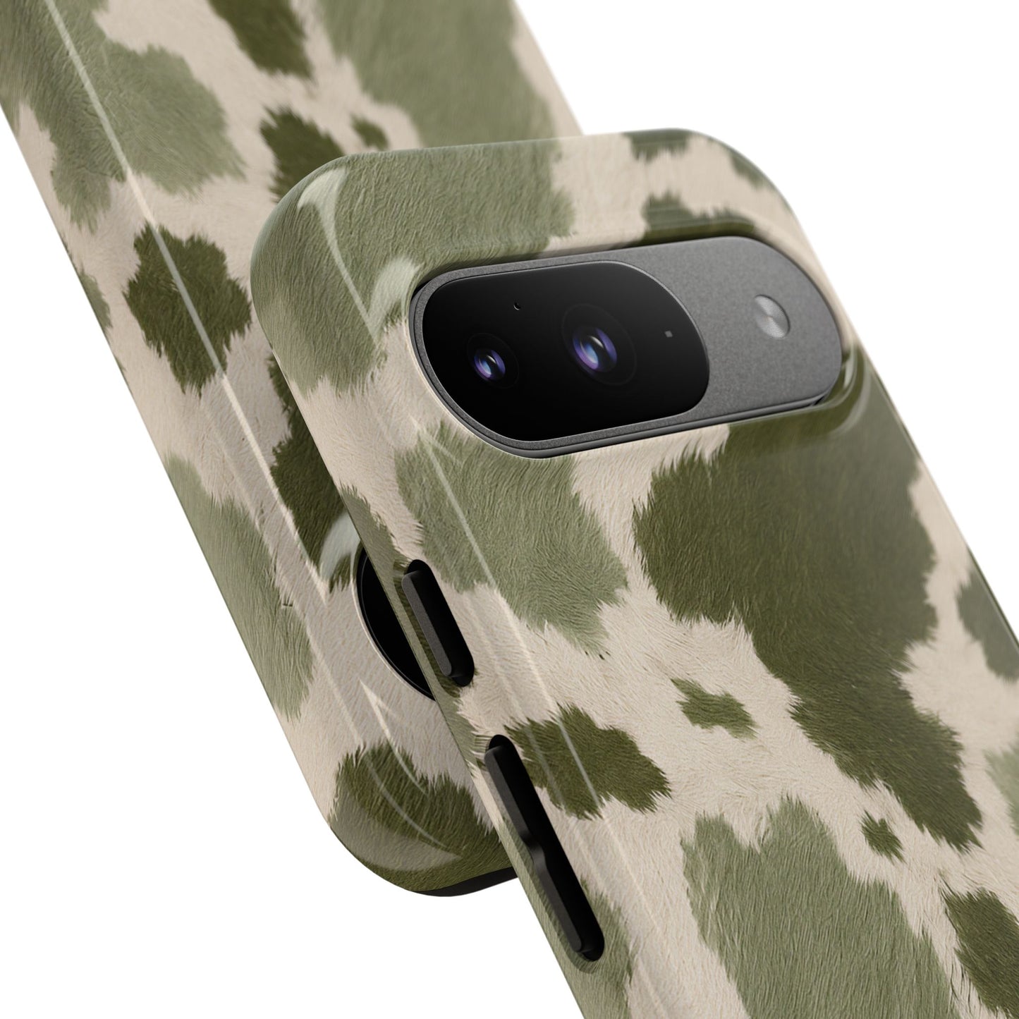 Stylish Olive Green Cow Print Phone Case