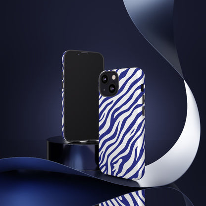 Stylish Electric Blue Zebra Print Phone Case