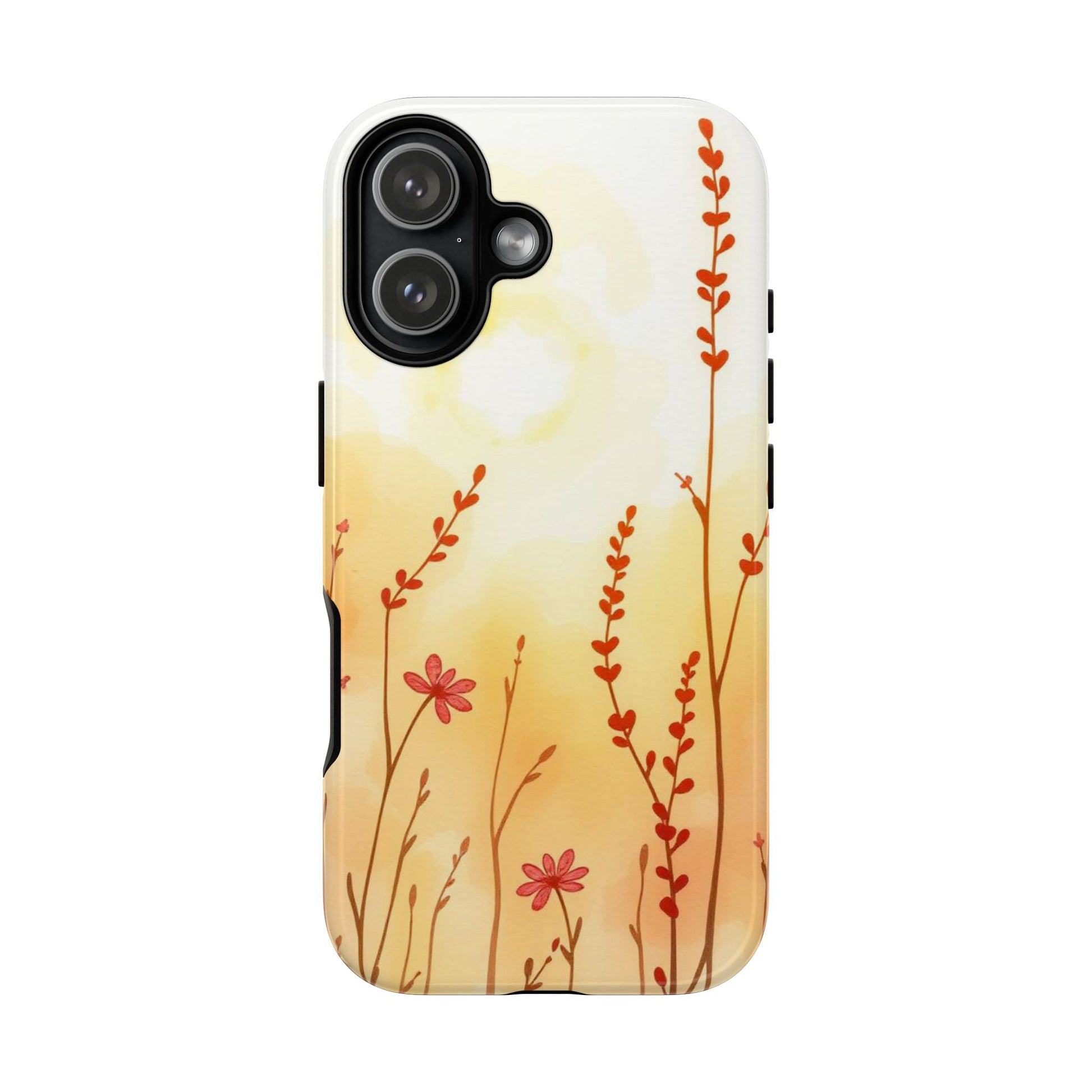 iPhone 17 / Glossy Phone Case - Boho Chic Watercolour Wildflower Dusk Pattern Phone Case