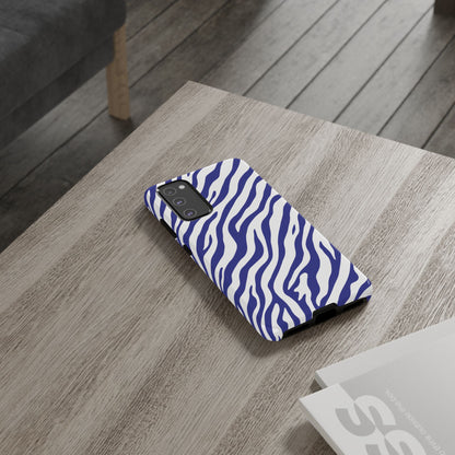 Stylish Electric Blue Zebra Print Phone Case