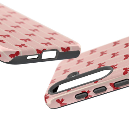 Retro Cherry Red Bow Pattern Phone Case