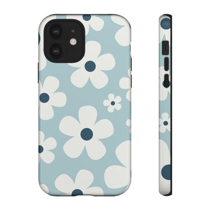 Cute Light Blue Daisy Pattern Phone Case - Blue Phone Case - iPhone 12 / Glossy