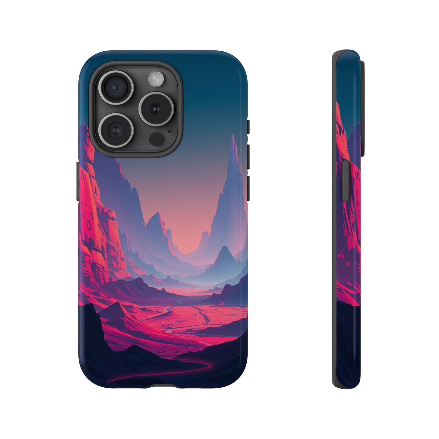 iPhone 15 Pro / Glossy Phone Case - Alien Vista Design Phone Case