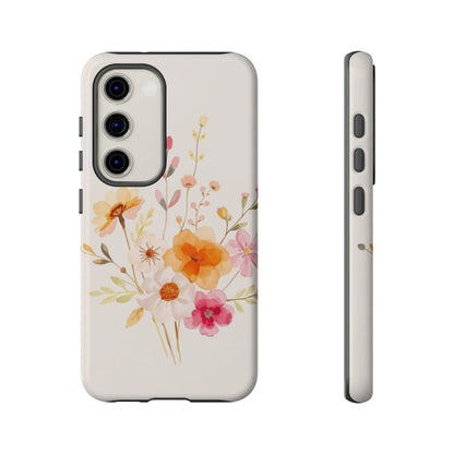 Samsung Galaxy S23 / Glossy Phone Case - Boho Chic Watercolour Flower Pattern Phone Case