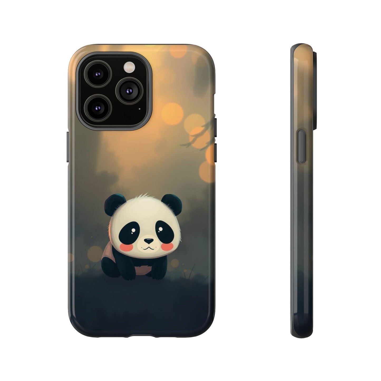 iPhone 14 Pro Max / Glossy Phone Case - Cute Gothic Panda Design Phone Case