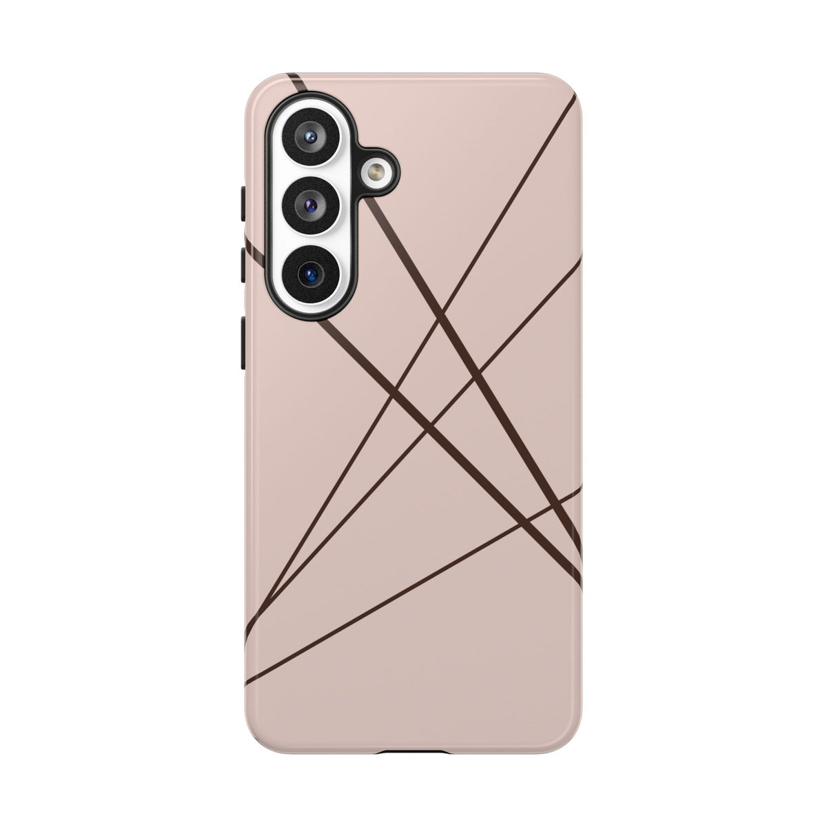 Abstract Pink with Brown Lines Phone Case - Pink Phone Case - Samsung Galaxy S26 Plus / Glossy