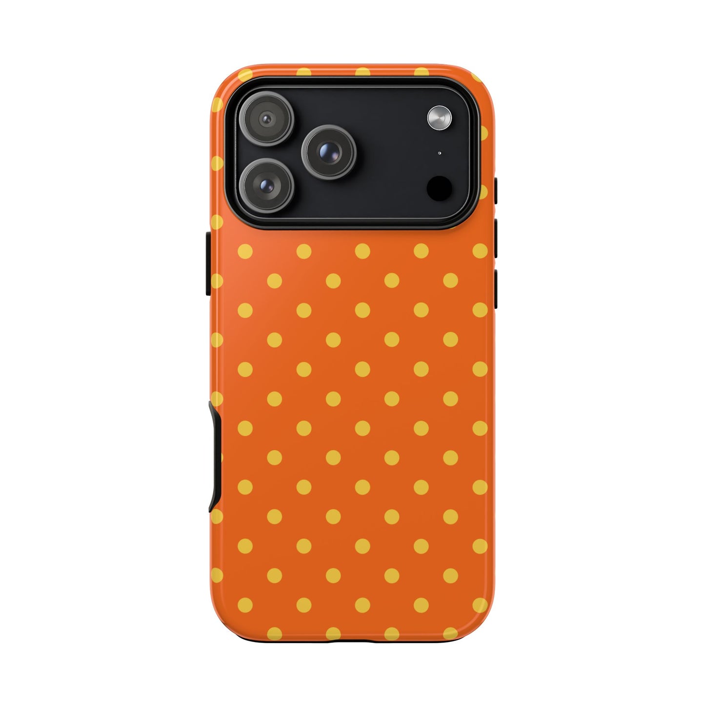 iPhone 17 Pro Max / Glossy Phone Case - Trendy Orange & Yellow Dot Pattern Phone Case