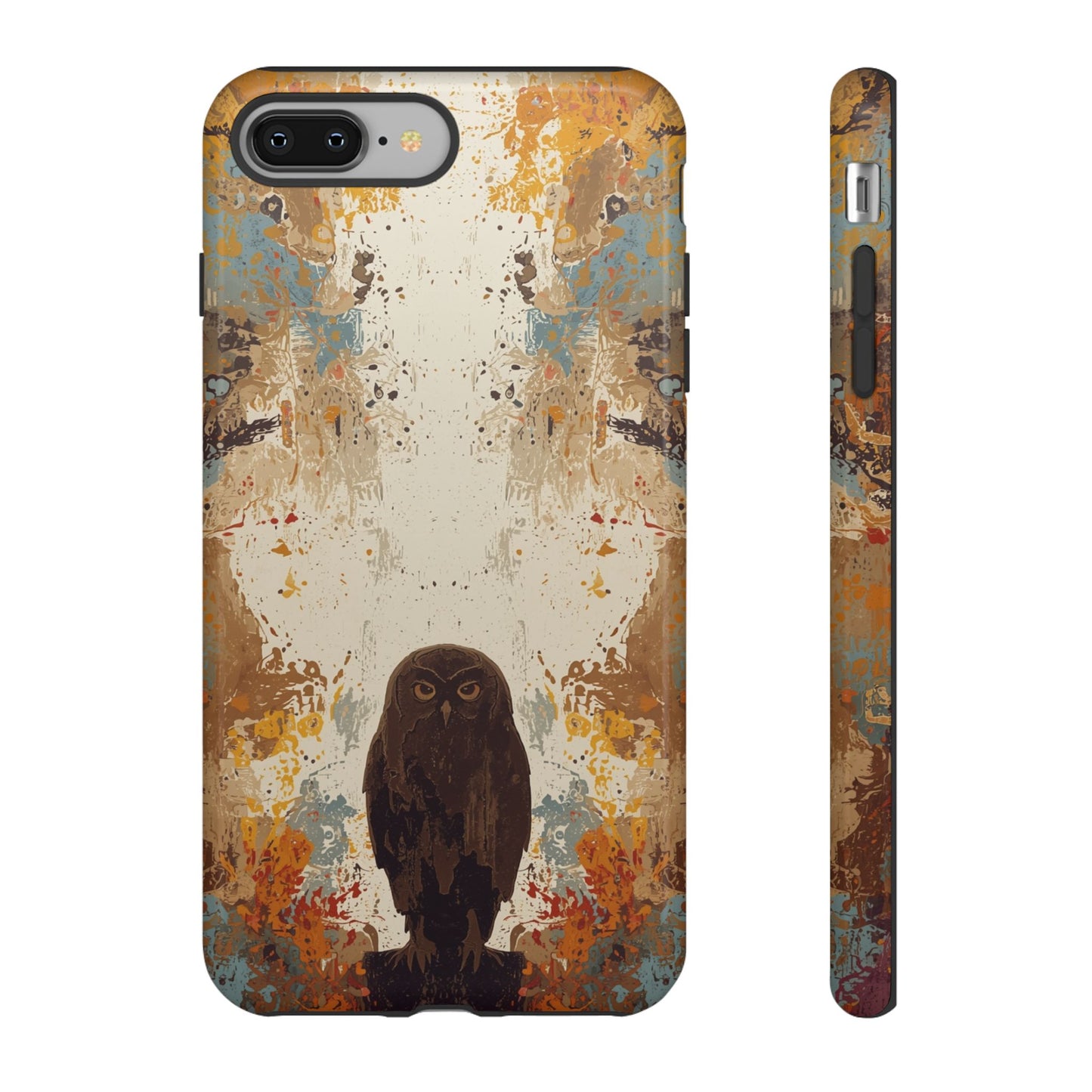 iPhone 8 Plus / Glossy Phone Case - Abstract Owl Design Phone Case